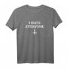 I HATE EVERYONE T-Shirt mit umgedrehtem Kreuz - Dunkles, rebellisches Menschenhass Shirt für Fans von dunkler Mode