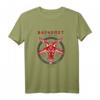 Baphomet Antichrist Pentagramm Ziegenkopf T-Shirt in Dunkelrot – Dunkle Esoterik-Mode für Gothic & Okkult-Fans