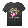 Witziges Satanisches Katzen-Einhorn T-Shirt mit 'Smoke Meth Hail Satan' - Perfekt für Metal, Punk, Goth & dunklen Humor