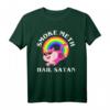 Witziges Satanisches Katzen-Einhorn T-Shirt mit 'Smoke Meth Hail Satan' - Perfekt für Metal, Punk, Goth & dunklen Humor