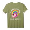 Witziges Satanisches Katzen-Einhorn T-Shirt mit 'Smoke Meth Hail Satan' - Perfekt für Metal, Punk, Goth & dunklen Humor