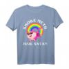 Witziges Satanisches Katzen-Einhorn T-Shirt mit 'Smoke Meth Hail Satan' - Perfekt für Metal, Punk, Goth & dunklen Humor