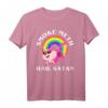 Witziges Satanisches Katzen-Einhorn T-Shirt mit 'Smoke Meth Hail Satan' - Perfekt für Metal, Punk, Goth & dunklen Humor