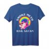 Witziges Satanisches Katzen-Einhorn T-Shirt mit 'Smoke Meth Hail Satan' - Perfekt für Metal, Punk, Goth & dunklen Humor