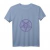 Damen Satanic Pentagramm Stern Baphomet T-Shirt - Violett Gothic Mode mit Satan-Design, ideal für Gothic- und Okkult-Liebhaber