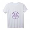 Damen Satanic Pentagramm Stern Baphomet T-Shirt - Violett Gothic Mode mit Satan-Design, ideal für Gothic- und Okkult-Liebhaber