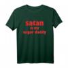 HapOwl lustiges Ironie T-Shirt mit Satan ist my sugar daddy - Perfektes Geschenk für Gothic, Punk Rock und Death Metal Fans
