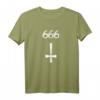 666 Halloween-Fan mit satanischem Symbol und umgedrehtem Kreuz T-Shirt – Perfekt für Halloween-Party und Satanismus-Liebhaber