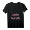 Damen Satan is my Sugar Daddy T-Shirt - Humorvolles Heavy V-Ausschnitt Shirt mit Ironie, perfektes Geschenk für Frauen und Mädchen zu Weihnachten, Geburtstag oder Jubiläum