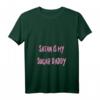 Damen Satan is my Sugar Daddy T-Shirt - Humorvolles Heavy V-Ausschnitt Shirt mit Ironie, perfektes Geschenk für Frauen und Mädchen zu Weihnachten, Geburtstag oder Jubiläum