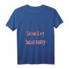 Damen Satan is my Sugar Daddy T-Shirt - Humorvolles Heavy V-Ausschnitt Shirt mit Ironie, perfektes Geschenk für Frauen und Mädchen zu Weihnachten, Geburtstag oder Jubiläum