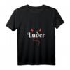 Damen Gothic Sarkasmus T-Shirt mit V-Ausschnitt - Lustiges Unartiges Mädchen Design mit Spruch: Satan is my sugar daddy!