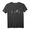 Sportschütze Herzschlag EKG Puls Tontaubenschießen Liebhaber T-Shirt – Perfekt für Wurfscheibenschützen & Skeet Enthusiasten