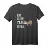 Eat Sleep Chill Repeat Faultier T-Shirt – Lustiges und Gemütliches Shirt für Faulpelze und Faultier-Fans