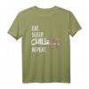 Eat Sleep Chill Repeat Faultier T-Shirt – Lustiges und Gemütliches Shirt für Faulpelze und Faultier-Fans