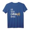 Eat Sleep Chill Repeat Faultier T-Shirt – Lustiges und Gemütliches Shirt für Faulpelze und Faultier-Fans