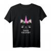Mamas Schlafshirt mit Einhorn Katze - Süßes Schlaf-T-Shirt für Muttertag, Langschläfer & Schlafmützen