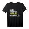 Essen Schlafen Schnitzel Wiederholen T-Shirt - Lustiges Fleisch Fan Shirt für Schnitzel-Liebhaber, Freunde & Familie zu Geburtstagen, Weihnachten & Volksfest