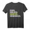 Essen Schlafen Schnitzel Wiederholen T-Shirt - Lustiges Fleisch Fan Shirt für Schnitzel-Liebhaber, Freunde & Familie zu Geburtstagen, Weihnachten & Volksfest