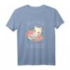 Süßer Kawaii Katzen Schlafanzug mit Blumen und Spruch - Gemütliche Homewear für Katzenliebhaber, Mütter, Damen & Kinder