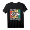 Herren Papas Schlafshirt Pyjama Nachthemd - Lustiges Faultier Schnarch Shirt als Geschenk für Vater, Ehemann oder Schnarcher