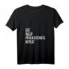 Lustiges Damen T-Shirt 'Essen Sie Schlaf Prokrastinate Repeat' – Witziges V-Ausschnitt Shirt für Freunde, Familie & Partner als humorvolles Geschenk