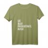 Lustiges Damen T-Shirt 'Essen Sie Schlaf Prokrastinate Repeat' – Witziges V-Ausschnitt Shirt für Freunde, Familie & Partner als humorvolles Geschenk