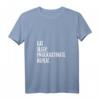 Lustiges Damen T-Shirt 'Essen Sie Schlaf Prokrastinate Repeat' – Witziges V-Ausschnitt Shirt für Freunde, Familie & Partner als humorvolles Geschenk