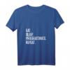 Lustiges Damen T-Shirt 'Essen Sie Schlaf Prokrastinate Repeat' – Witziges V-Ausschnitt Shirt für Freunde, Familie & Partner als humorvolles Geschenk