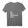 Lustiges Damen T-Shirt 'Essen Sie Schlaf Prokrastinate Repeat' – Witziges V-Ausschnitt Shirt für Freunde, Familie & Partner als humorvolles Geschenk