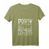 Damen Mieze Katze POSITIV AUF MÜDE GETESTET - Schlaf T-Shirt mit V-Ausschnitt für Katzenliebhaber & Morgenmüde