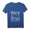 Damen Mieze Katze POSITIV AUF MÜDE GETESTET - Schlaf T-Shirt mit V-Ausschnitt für Katzenliebhaber & Morgenmüde