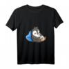 Damen Pinguine Mein Offizielles Schlafshirt mit V-Ausschnitt – Süßes Schlafshirt für Damen, Kinder & Männer, Perfekt als Geschenk für Langschläfer & Morgenmuffel