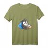 Damen Pinguine Mein Offizielles Schlafshirt mit V-Ausschnitt – Süßes Schlafshirt für Damen, Kinder & Männer, Perfekt als Geschenk für Langschläfer & Morgenmuffel