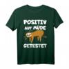 Lustiges Faultier Schlafmütze T-Shirt mit Spruch - Positiv auf Müde getestet für Büro, Homeoffice & Freizeit
