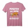Lustiges Faultier Schlafmütze T-Shirt mit Spruch - Positiv auf Müde getestet für Büro, Homeoffice & Freizeit