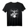 Vitruvian Drummer T-Shirt mit Da Vinci Design - Perfektes Geschenk für Schlagzeuger, Rockmusiker und Festivalfans