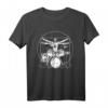 Vitruvian Drummer T-Shirt mit Da Vinci Design - Perfektes Geschenk für Schlagzeuger, Rockmusiker und Festivalfans