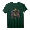 Military Veteran T-Shirt mit US-Flagge und Grunge-Schädel – Patriotisches Design für Amerikanische Veteranen