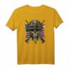 Military Veteran T-Shirt mit US-Flagge und Grunge-Schädel – Patriotisches Design für Amerikanische Veteranen