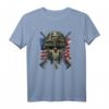 Military Veteran T-Shirt mit US-Flagge und Grunge-Schädel – Patriotisches Design für Amerikanische Veteranen