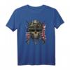 Military Veteran T-Shirt mit US-Flagge und Grunge-Schädel – Patriotisches Design für Amerikanische Veteranen