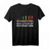Gay Pride LGBT Community T-Shirt - Evolution of Homosapiens mit Regenbogen & Love is Love Slogan für Pride & LGBTQ+ Supporter