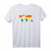 Love Is Everywhere LGBT Pride T-Shirt mit Weltkarte und Regenbogenfarben – Unterstützung für Homosexuelle, Lesbische, Transgender & Gleichberechtigung bei CSD & Pride-Events