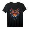 Fuchs Polygon Tier T-Shirt mit Blauen Augen - Kunstvolles Tiermotiv für Fuchsliebhaber und Tierfreunde