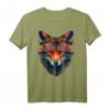 Fuchs Polygon Tier T-Shirt mit Blauen Augen - Kunstvolles Tiermotiv für Fuchsliebhaber und Tierfreunde