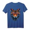 Fuchs Polygon Tier T-Shirt mit Blauen Augen - Kunstvolles Tiermotiv für Fuchsliebhaber und Tierfreunde
