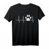 Hund Heartbeat Shirt für Hundefreunde mit Hundepfoten-Design – Perfektes Geschenk für Tierliebhaber, Männer, Frauen & Kinder
