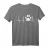 Hund Heartbeat Shirt für Hundefreunde mit Hundepfoten-Design – Perfektes Geschenk für Tierliebhaber, Männer, Frauen & Kinder