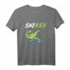Skirex T-Rex Ski Fahrer Dino Geschenk T-Shirt – Lustiges Winterurlaub & Skifahrer Geschenk für Männer, Frauen & Kinder